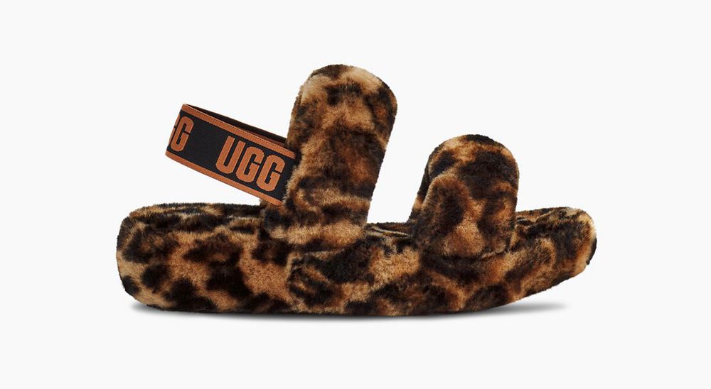 Ugg Oh Yeah Her Print - Womens Slippers - Leopard - NZ (8042VLZKD)